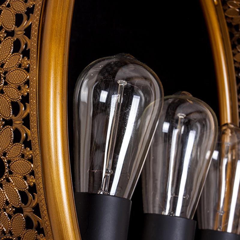 Bare Bulb Metal Hanging Light Three-Light Brass Chandelier - Rebooters