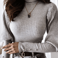 Women's Long Sleeve Turtleneck Top for Casual Chic Wear Rebooters Womens Shirts