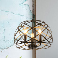 Antique Bird Nest Drop Pendant 3 Bulbs Metallic Chandelier - Rebooters