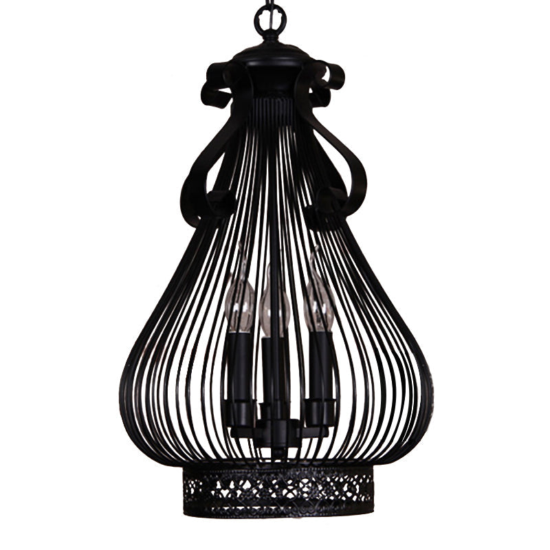 3 Lights Pendant Chandelier Loft Style Gourd-Like Metal Lamp - Rebooters