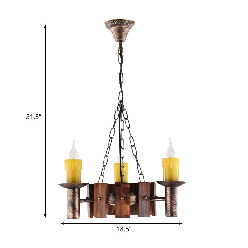 Candle Vintage Hanging Light Metal Chandeliers in Brass - Rebooters
