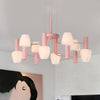 Grey Pink Yellow Conical Chandelier Lamp Modernist 8 Heads - Rebooters