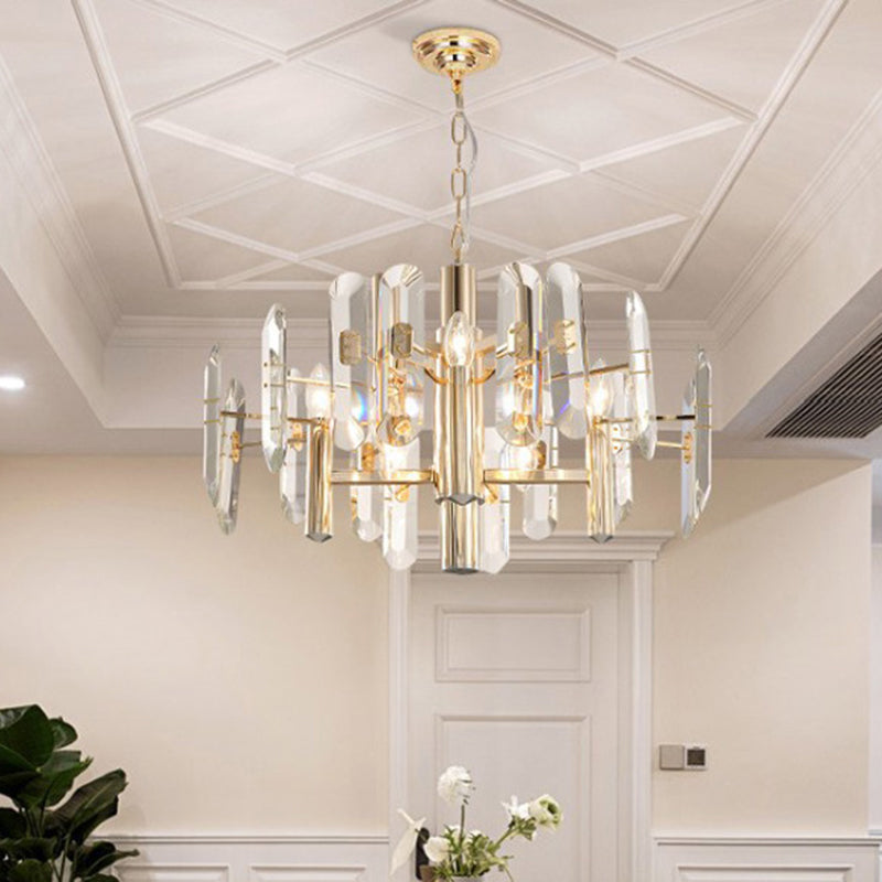 Gold Radial Ceiling Pendant Contemporary 8 Lights Chandelier - Rebooters