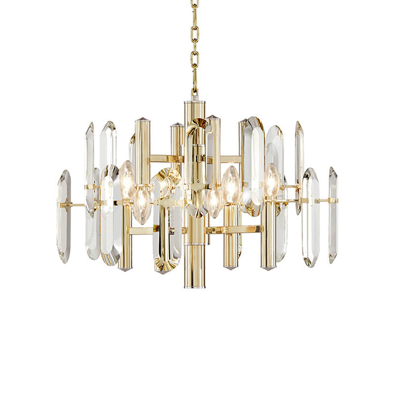 Gold Radial Ceiling Pendant Contemporary 8 Lights Chandelier - Rebooters