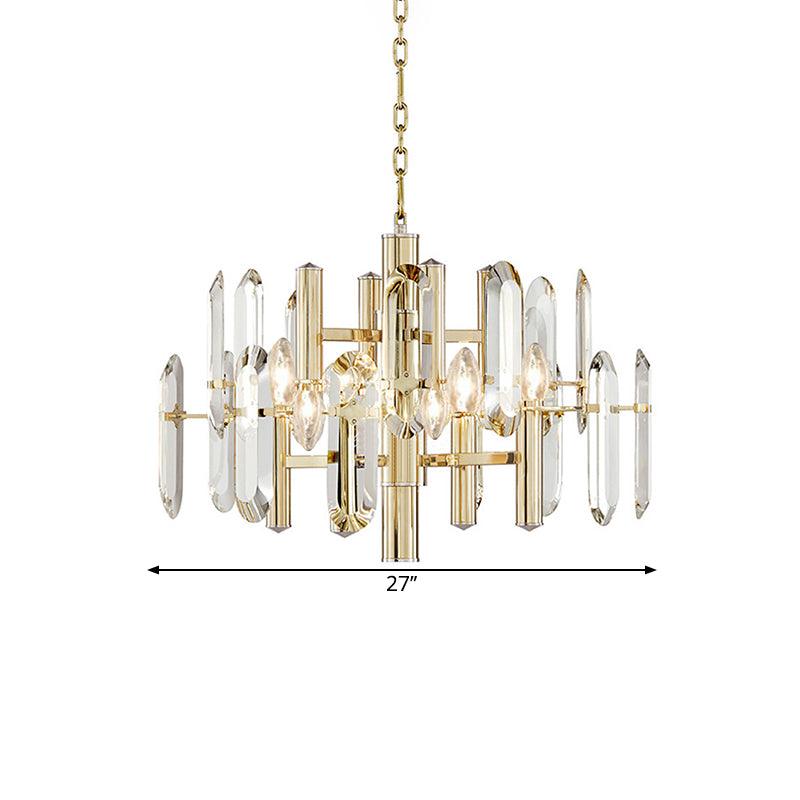Gold Radial Ceiling Pendant Contemporary 8 Lights Chandelier - Rebooters