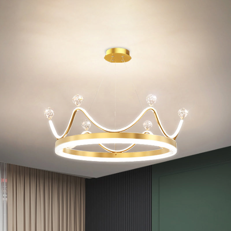 Metallic Crown Hanging Pendant Nordic Style LED Chandelier - Rebooters