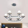 Round Metal Hanging Light Kids 6 Lights Silver Chandelier - Rebooters