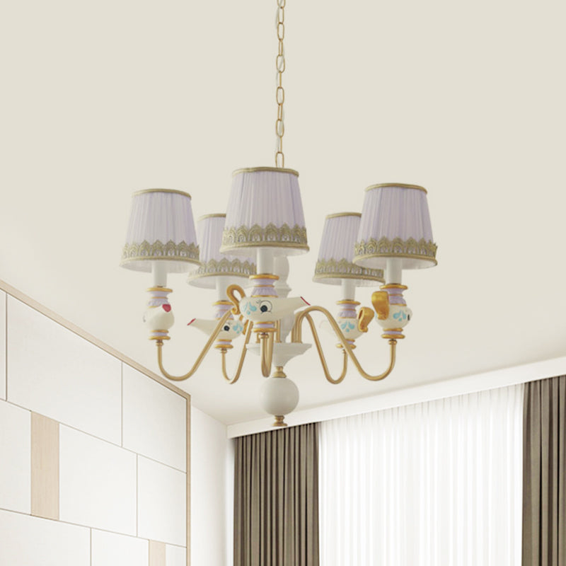 Gold Conical Pendant Lighting Modernism 3/5/6 Lights Chandelier - Rebooters