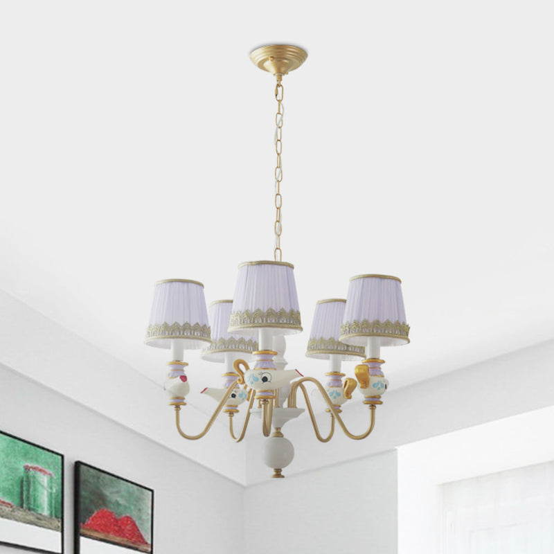 Gold Conical Pendant Lighting Modernism 3/5/6 Lights Chandelier - Rebooters