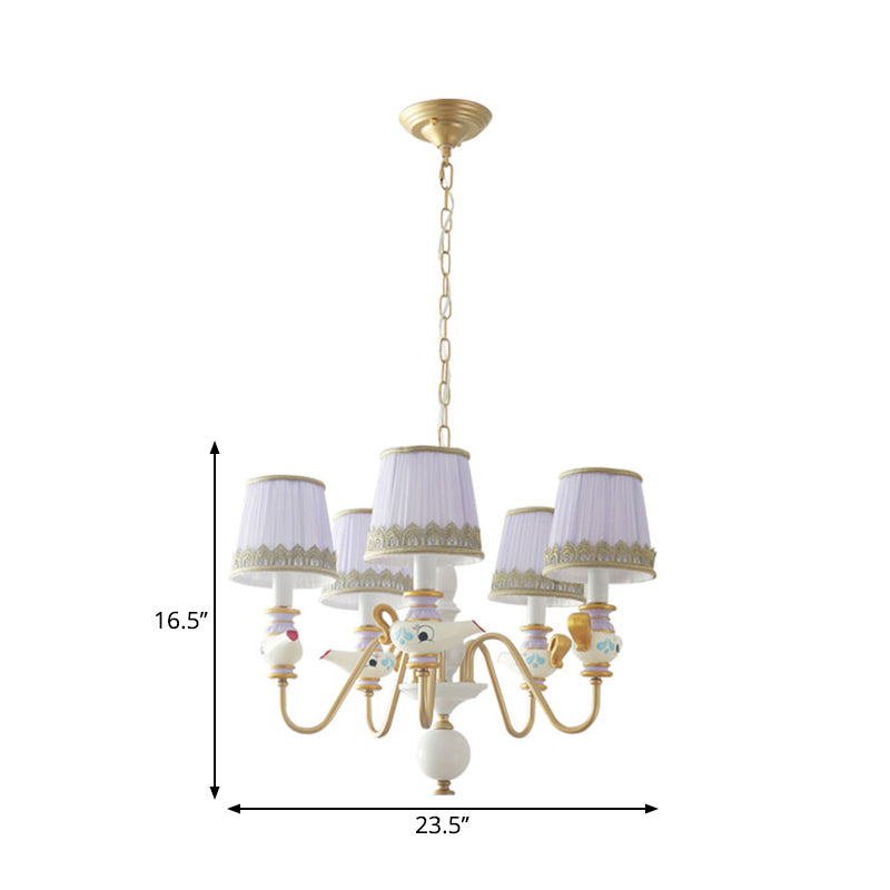 Gold Conical Pendant Lighting Modernism 3/5/6 Lights Chandelier - Rebooters
