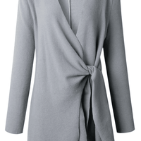 Women's Fashion Casual Solid Patchwork V-Neck Outerwear Rebooters Womens Shirts