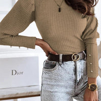 Women's Long Sleeve Turtleneck Top for Casual Chic Wear Rebooters Womens Shirts