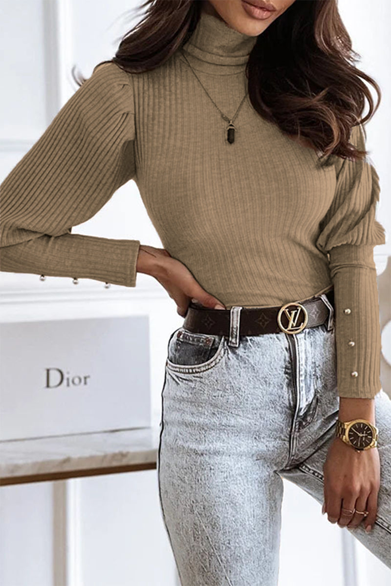 Women's Long Sleeve Turtleneck Top for Casual Chic Wear - Rebooters