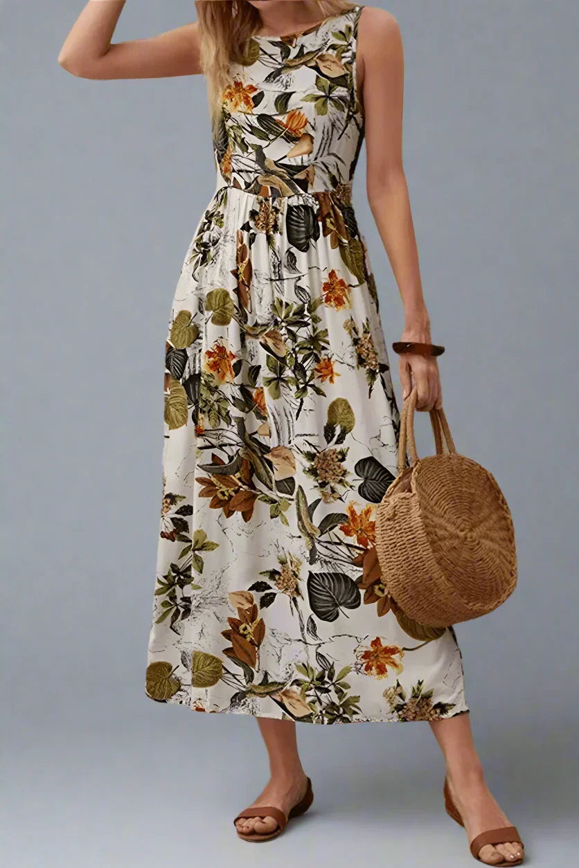 Elegant Women's Maxi Dress with Floral Print and Breezy Fit Rebooters Maxi Women's Dresses