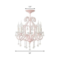 Bedroom Chandelier Girls Nordic Style Pendant Lighting Crystal - Rebooters