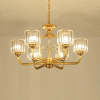 6/8-Bulb Living Room Chandelier Simple Black Gold Lighting - Rebooters