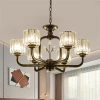 6/8-Bulb Living Room Chandelier Simple Black Gold Lighting - Rebooters