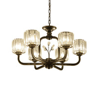 6/8-Bulb Living Room Chandelier Simple Black Gold Lighting - Rebooters