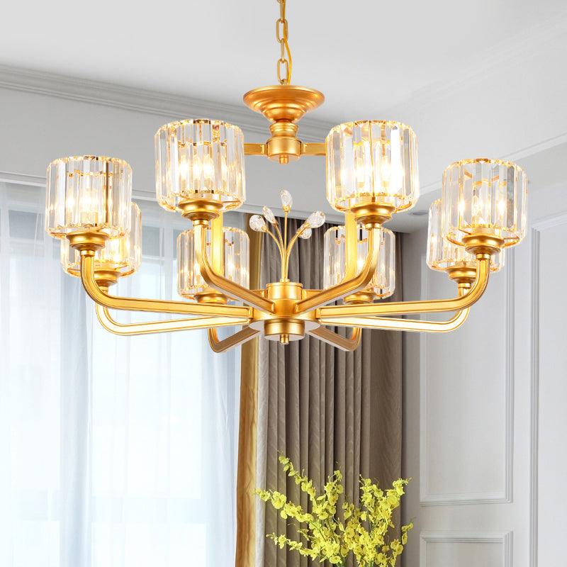 6/8-Bulb Living Room Chandelier Simple Black Gold Lighting - Rebooters