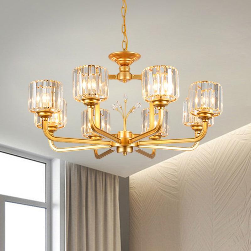 6/8-Bulb Living Room Chandelier Simple Black Gold Lighting - Rebooters