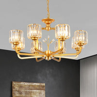 6/8-Bulb Living Room Chandelier Simple Black Gold Lighting - Rebooters