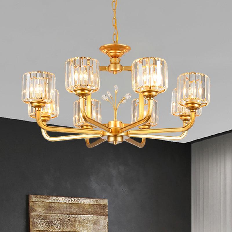 6/8-Bulb Living Room Chandelier Simple Black Gold Lighting - Rebooters