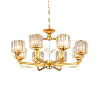 6/8-Bulb Living Room Chandelier Simple Black Gold Lighting - Rebooters