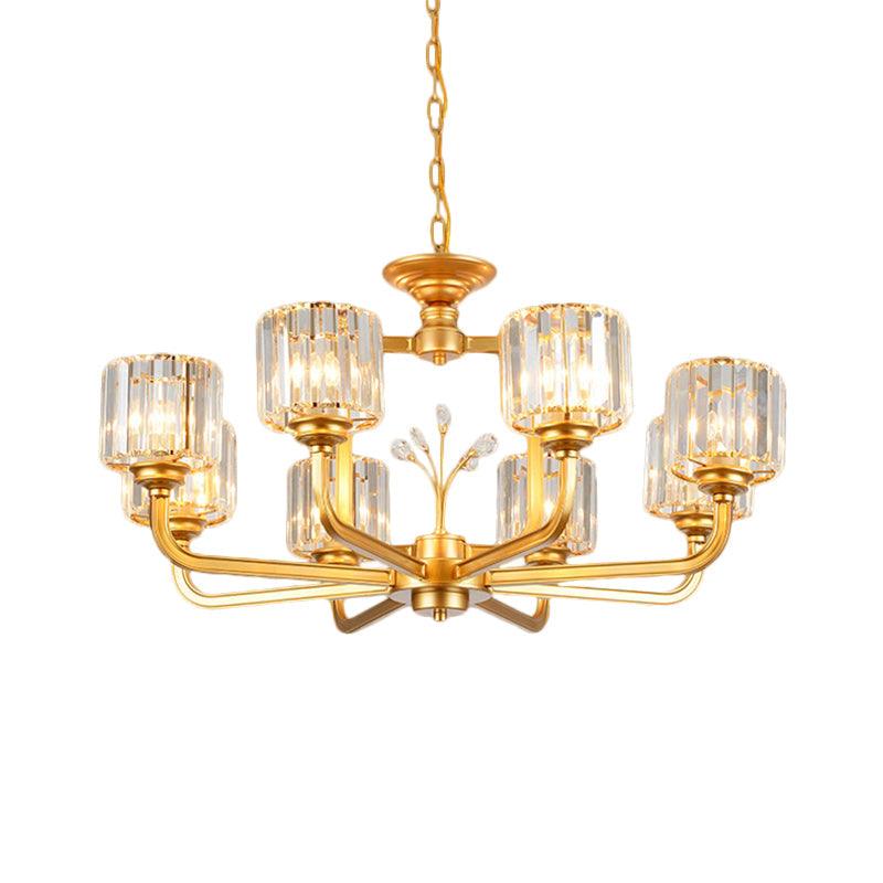 6/8-Bulb Living Room Chandelier Simple Black Gold Lighting - Rebooters