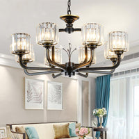 6/8-Bulb Living Room Chandelier Simple Black Gold Lighting - Rebooters