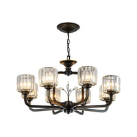 6/8-Bulb Living Room Chandelier Simple Black Gold Lighting - Rebooters