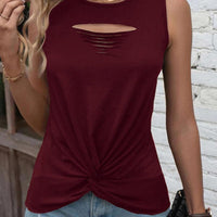 Women's Casual Round Neck Top With Rips For Stylish Comfort Rebooters Womens Shirts