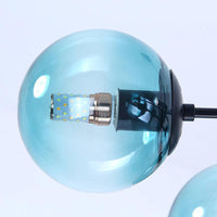 Amber Blue Clear Glass Spherical Chandelier Light Post Modern Black Pendant Lamp - Rebooters