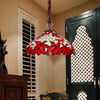 Hand Cut Glass Maple Leaf Drop Pendant Vintage Chandelier - Rebooters