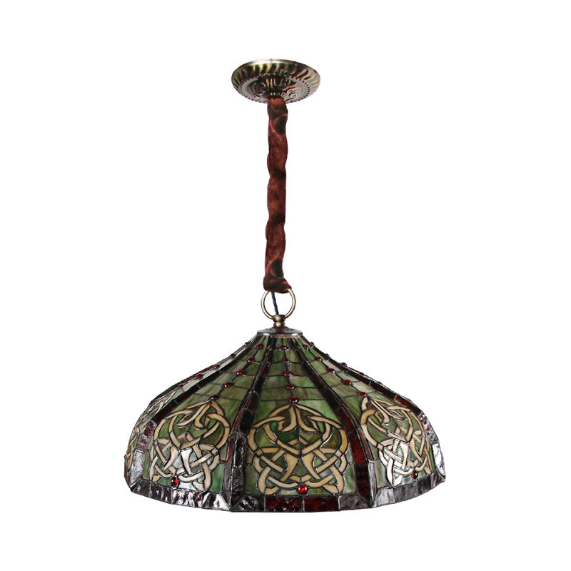 Barn Ceiling Pendant Light Baroque Hand Cut Glass Green Chandelier - Rebooters