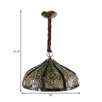 Barn Ceiling Pendant Light Baroque Hand Cut Glass Green Chandelier - Rebooters