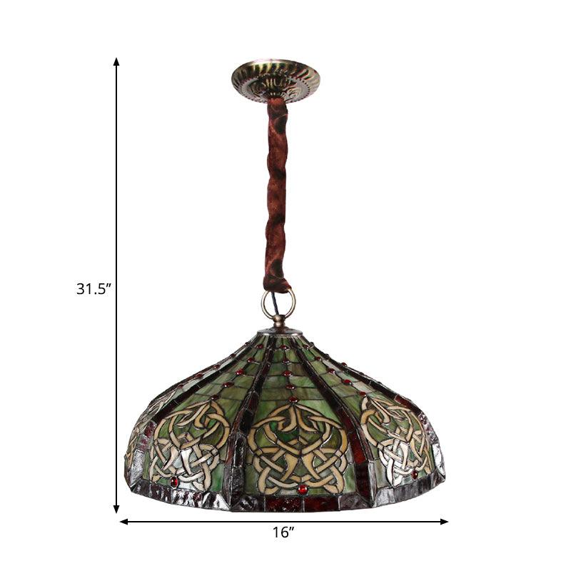 Barn Ceiling Pendant Light Baroque Hand Cut Glass Green Chandelier - Rebooters