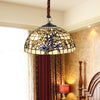 3-Bulb Pendant Chandelier Mediterranean Bowl Tiffany Glass Ceiling Light - Rebooters