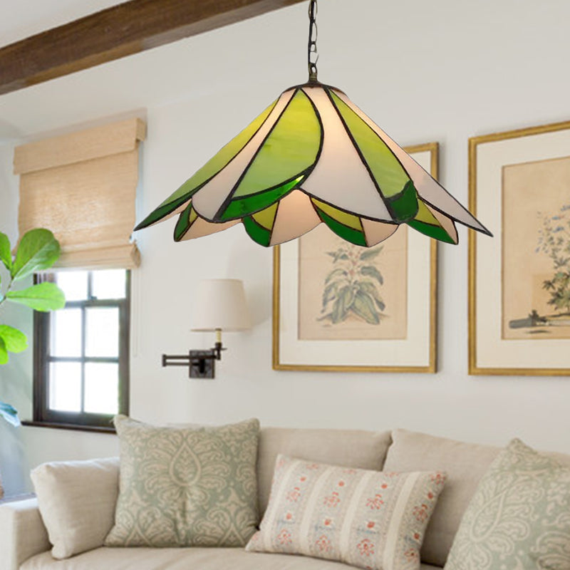 1 Bulb Ceiling Pendant Light Tiffany-Style Bloom Green | Rebooters - Rebooters