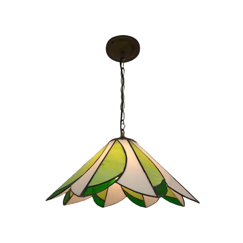 1 Bulb Ceiling Pendant Light Tiffany-Style Bloom Green | Rebooters - Rebooters