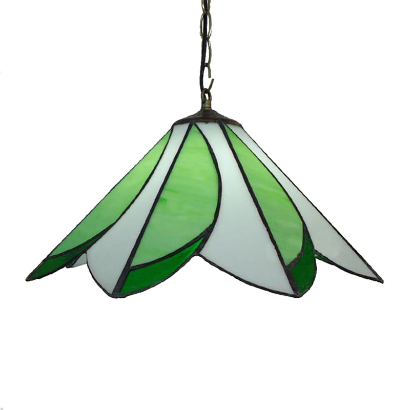 1 Bulb Ceiling Pendant Light Tiffany-Style Bloom Green | Rebooters - Rebooters