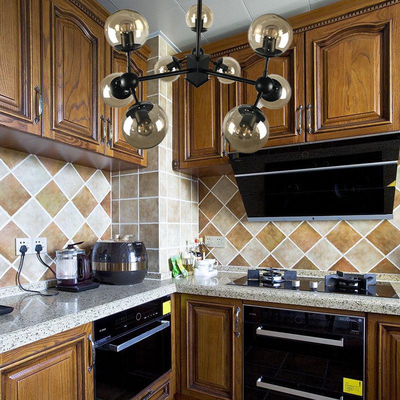 9 Lights Chandelier Lighting Nordic Black Hanging Light - Rebooters