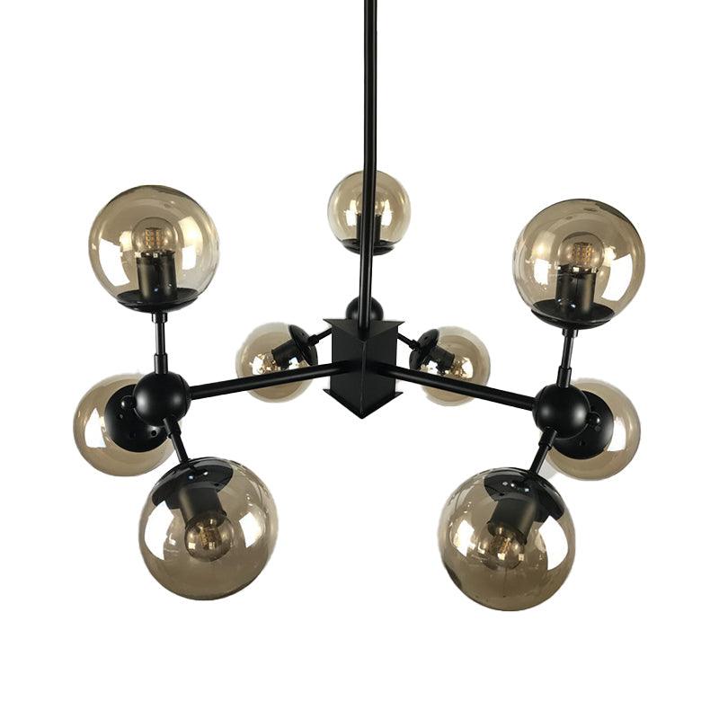 9 Lights Chandelier Lighting Nordic Black Hanging Light - Rebooters
