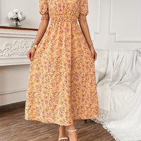 Floral Print Maxi Dress with Puff Sleeves for Women Rebooters Maxi Women's Dresses