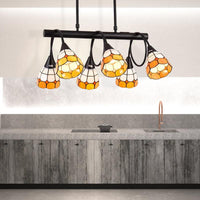 6/10 Lights Kitchen Island Lighting Tiffany Stylish Blue Orange Yellow Hanging Lamp - Rebooters