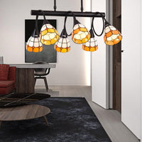 6/10 Lights Kitchen Island Lighting Tiffany Stylish Blue Orange Yellow Hanging Lamp - Rebooters