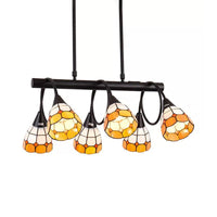 6/10 Lights Kitchen Island Lighting Tiffany Stylish Blue Orange Yellow Hanging Lamp - Rebooters