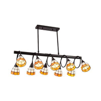 6/10 Lights Kitchen Island Lighting Tiffany Stylish Blue Orange Yellow Hanging Lamp - Rebooters