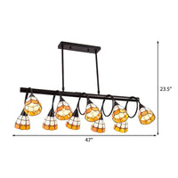 6/10 Lights Kitchen Island Lighting Tiffany Stylish Blue Orange Yellow Hanging Lamp - Rebooters