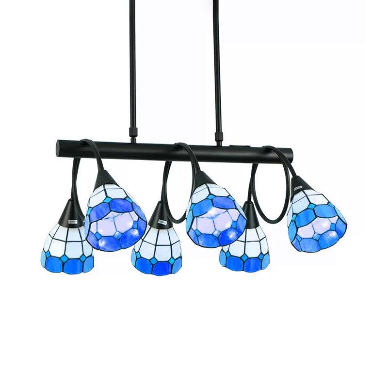 6/10 Lights Kitchen Island Lighting Tiffany Stylish Blue Orange Yellow Hanging Lamp - Rebooters