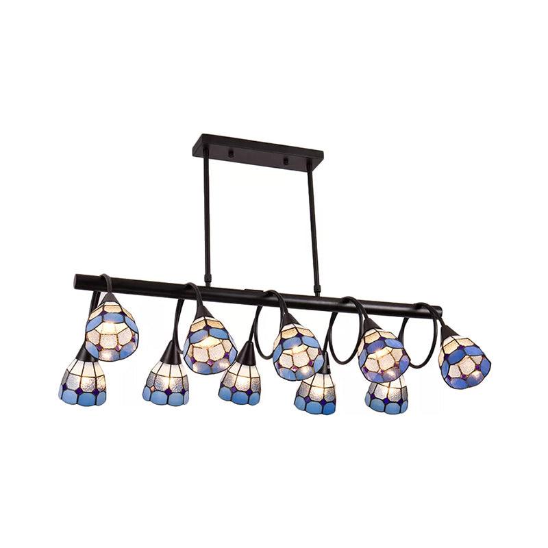 6/10 Lights Kitchen Island Lighting Tiffany Stylish Blue Orange Yellow Hanging Lamp - Rebooters